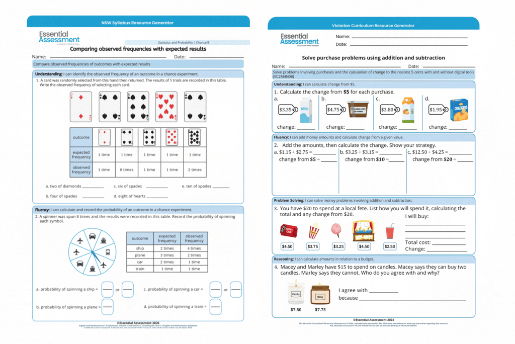 Paper-based Assessments and Learning Materials